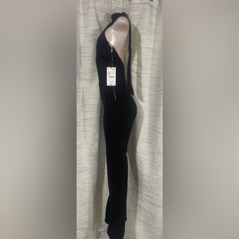 Zara Black One-Shoulder Maxi Dress NEW - Picture 5 of 11